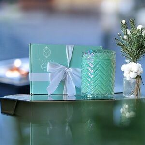 Elegant Chevron Glass Candle